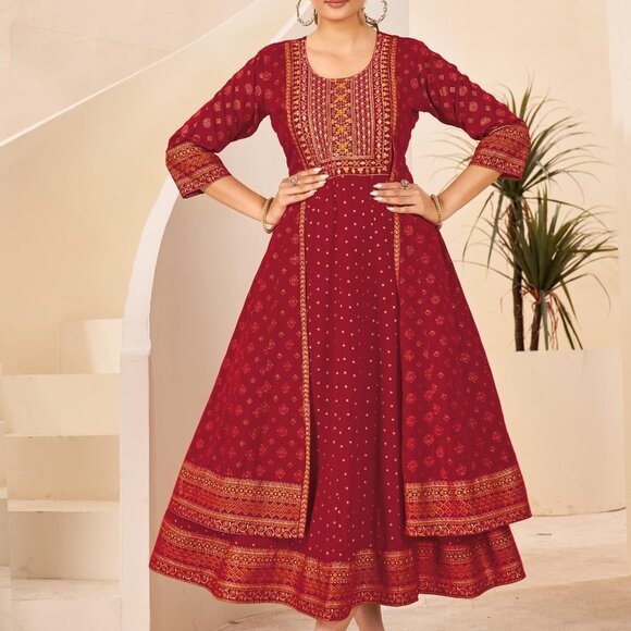ANARKALI STYLE WOMEN KURTI - Picture 1 of 6